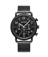 Montre chronographe à quartz pour homme, bracelet en cuir, minimaliste, vintage, sport, décontractée, étanche, lumineuse, avec affichage de la date, multi-cadrans