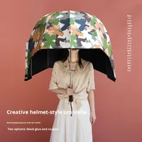 Nouveau style parapluie casque de célébrité internet en nylon 190T, sensation haut de gamme, personnalisable, protection solaire, voyage en extérieur