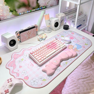 Vente en gros Tapis de souris personnalisé <span class=keywords><strong>Hello</strong></span> <span class=keywords><strong>Kitty</strong></span> rose antidérapant en caoutchouc écologique en stock - Product Image 1