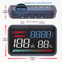 Projecteur HUD universel M25 2026 pour voiture, grand écran OBD2 GPS, affichage sur pare-brise, Plug-and-Play, compteur de vitesse, horloge, consommation de carburant