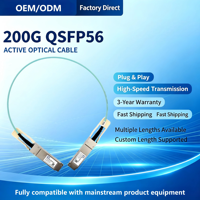 OEM/ODM 200G QSFP56 - QSFP56 AOC Aktif Optik Kablo Uzun Menzilli 1-100M Çok Modlu Fiber Veri Merkezi 5G Ağı 3 Yıl Garantili
