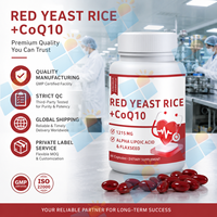 Capsules de CoQ10 et de levure de riz rouge 1215mg avec acide alpha-lipoïque et graines de lin – Formule personnalisée – Fournisseur d'usine de compléments alimentaires sous marque privée