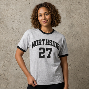 OEM Custom New Design Casual <b>Slim</b> Fit T Shirt O-Neck Collar Jersey Printed Logo Youth Clubs Gameday Ringer T-shirt for Women - Product Image 2