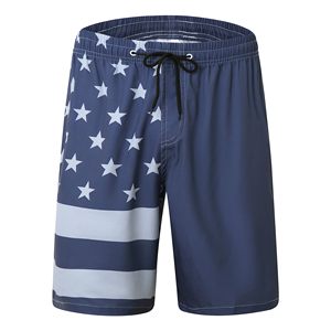 Costume da bagno ad asciugatura rapida con stampa <span class=keywords><strong>bandiera</strong></span> personalizzata pantaloni sportivi uno pezzo Streetwear costumi da bagno da uomo corti Bikini costumi da bagno - Product Image 1