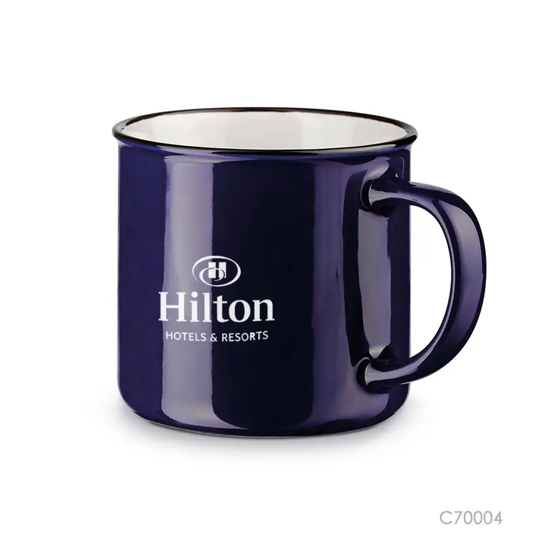 Wholesale Gift Advertising Creative Imitated Enamel Tea Ceramic Mug