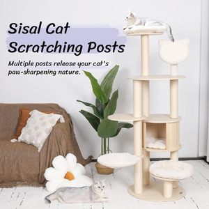 Solid Wood <strong>cat</strong> <strong>Climbing</strong> <strong>Frame</strong> Modern Luxury <strong>cat</strong> Tree Tower with <strong>cat</strong> Apartment Hammocks and Canopies for Easy Assembly Cleaning - Product Image 5
