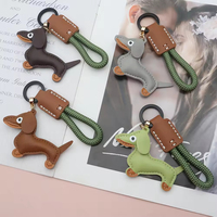 Gantungan Kunci Mewah Desainer untuk Anjing, Liontin Tas Kulit PU, Hiasan Tas Tangan Kreatif