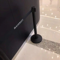 Poteau noir de barrière de file d'attente de ceinture rétractable de prix bon marché pour la banque