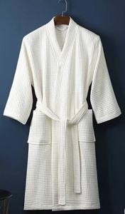 Wholesale Custom 5 Star Hotel Logo White Luxury Breathable Soft <strong>Robe</strong> <strong>Waffle</strong> 100% Cotton/polyester Romantic Solid Bath <strong>Robes</strong> - Product Image 5