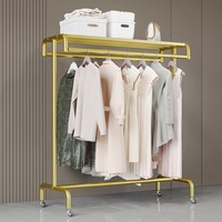 Séchoir à vêtements moderne à double barre Version épaissie Fonction mobile Durable Capacité de charge élevée Salon Salle de bain