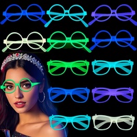 Lunettes de fête fluorescentes à thème, verres néon, pour bar, KTV, bal, lunettes amusantes lumineuses à changement de couleur