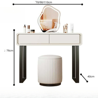 Commode de luxe légère en bois massif, table de maquillage pour chambre à coucher, style crème, pour petit appartement, durable et écologique, à poser au sol
