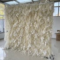 Luxe abordable 5d 8ft X 8ft mariage blanc doux Rime fleur toile de fond mur enrouler décoration de mariage mur floral