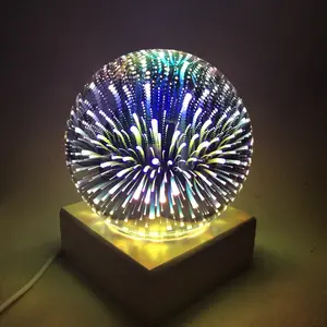 Iluminação led portátil com design exclusivo, moderna, recarregável, usb, iluminação noturna, 3d, bola de cristal, luz criativa, para quarto de crianças, luzes noturnas