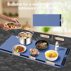 Tapis chauffant pour aliments, plateaux chauffants électriques en silicone pour plats à réchaud et buffets, chauffe-plats portables de comptoir pour les fêtes - Product Image 2