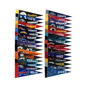 Impressão personalizada Pennant barato Sports Team College Banner Felt Flag Pennant Triangle Felt Flag