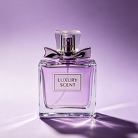 Flacon de parfum élégant en verre ondulé carré 30/50/100ml avec couvercle côtelé, étanche, personnalisable pour usage quotidien et voyage
