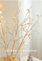 Branches d'étoiles de Noël dorées de luxe, pics d'étoiles en acrylique transparent pour sapin de Noël, décoration élégante pour la table de fête de Noël à la maison
