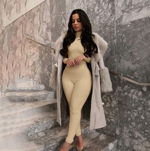 Novedades <span class=keywords><strong>de</strong></span> Primavera: Ropa Deportiva Casual para Mujer, Leggings <span class=keywords><strong>de</strong></span> Cuello Alto, Monos y Jumpsuits Lisos en Negro, <span class=keywords><strong>Blanco</strong></span> y Marrón para <span class=keywords><strong>Fiesta</strong></span> y Club - Product Image 5