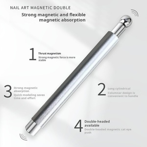 Outil magnétique circulaire à double tête épaissie et aimant puissant pour colle œil de chat - Product Image 5