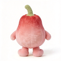 En gros Peluche Pomme en Cire Mignonne Assise avec Clochette, Fruité en Peluche à Gros Ventre, Poupée Pomme Rose