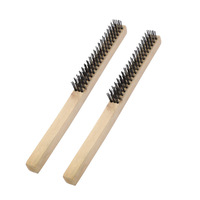 Brosse à écailles de poisson en fil d'acier avec long manche en bois, poils extra-dures, longueur 15 cm, outil de nettoyage pour éliminer la poussière