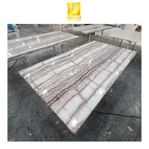 Nova Chegada Pedra Artificial Mármore Inlay Café ou Cozinha Restaurante Table Top