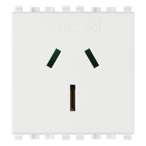 เต้ารับไฟฟ้าแบบ 2 ขา + ดิน 15A สีขาว มาตรฐานออสเตรเลีย 250V - Product Image 1