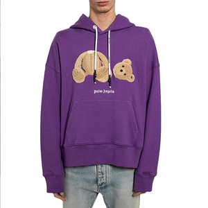 Sweat à capuche unisexe personnalisé avec broderie d'ours, multicolore (noir/bleu/rose), streetwear surdimensionné, coupe-vent, écologique - Product Image 3
