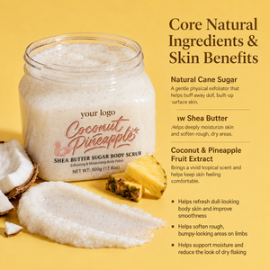Gommage corporel doux à l'ananas et au beurre de karité, exfoliation complète du corps, parfum longue durée, éclaircissement de la peau, hydratation, élimination des peaux mortes - Product Image 3