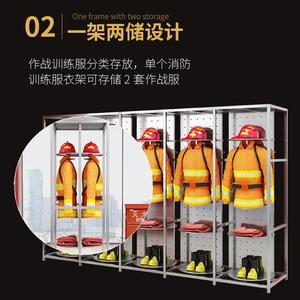 Swimming Firefighting Suit Rack Metal Steel 2 Layer Push Pull Type Office Use Fireproof Protective Clothing <b>Storage</b> Rack - Product Image 4