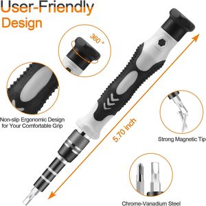Kit d'outils de réparation magnétique de précision multi-têtes 115 pièces Premium pour l'électronique, les ordinateurs, les iPhones, les ordinateurs portables et les jeux - Product Image 4