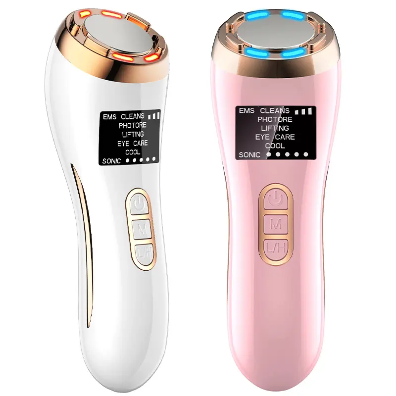 7 In 1 Elektrisches Vibrations massage gerät Heiß-und Kalt massage gerät Sonic Skin Care Machine Smart Photon Rejuve nation Beauty-Gerät