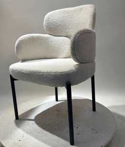 <span class=keywords><strong>Chaise</strong></span> de salon <span class=keywords><strong>en</strong></span> <span class=keywords><strong>tissu</strong></span> Teddy blanc <span class=keywords><strong>avec</strong></span> <span class=keywords><strong>accoudoir</strong></span> pieds <span class=keywords><strong>en</strong></span> métal de luxe couleur personnalisée Sillas Comedor - Product Image 2