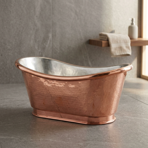 Bañera independiente de cobre martillado, doble, color bronce aceitado, lo último en lujo para el baño - Indian Home Craft - Product Image 4