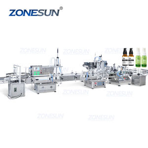 ZONESUN ZS-FAL180D7 स्वत: डेस्कटॉप आवश्यक तेल स्किनकेयर तरल ड्रॉपर बोतल भरने कैपिंग और लेबलिंग मशीन - Product Image 1