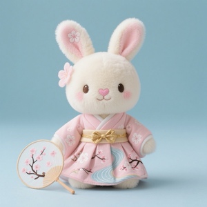 Tùy Chỉnh Nhật Bản Kimono Bunny Đồ Chơi Sang Trọng Mềm Nhồi Bông Thỏ Búp Bê Cho Món Quà OEM Sakura Dễ Thương Động Vật Đồ Chơi - Product Image 1