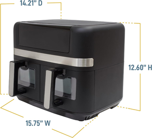 Smart Digital <b>Control</b> Double Basket Air Fryer Oven 8-10L Capacity Oilless Cooking Energy Efficient Versatile French Hotel - Product Image 4