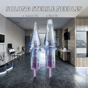 2023 <span class=keywords><strong>SOLONG</strong></span> Nouvelles cartouches d'aiguilles jetables stérilisées pour tatouage des sourcils, aiguilles de maquillage permanent, modèle EN01, système à membrane, courtes - Product Image 1