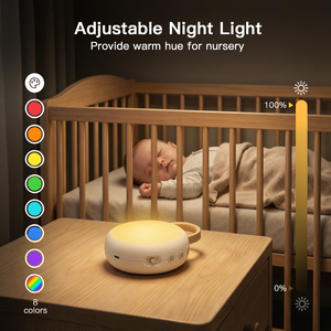 HiFiD Nuevo W39C Sensor Inteligente de Detección de Llanto, 21 Sonidos Relajantes, Luz Nocturna de 8 Colores, Máquina de Ruido Blanco para Bebés para Dormir - Product Image 5
