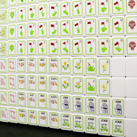 Tuiles de Mahjong Américain Personnalisées sur le Thème du Golf avec Drapeau de Sac de Golf et Chariot Imprimés, Jeu de Mahjong Western OEM ODM pour Cadeau et Fête