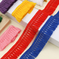 Ruban à franges en coton écologique coloré de 4 cm pour la couture DIY, la décoration intérieure, les sacs, les rideaux, les coussins et les vêtements