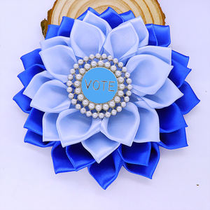 Sorority Zeta Phi Beta Chapter Zeta Amicae Accent Royal And Light Blue Flower Voting Pin Charming ZA Ramillete VOTE Broche - Product Image 6