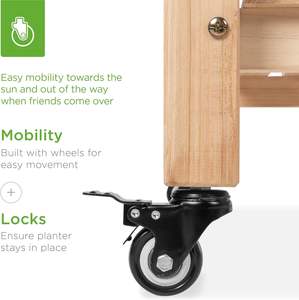 <span class=keywords><strong>Bac</strong></span> à jardin <span class=keywords><strong>sur</strong></span>élevé 48x24x32 pouces, jardinière <span class=keywords><strong>en</strong></span> <span class=keywords><strong>bois</strong></span> mobile <span class=keywords><strong>sur</strong></span>élevée avec roues verrouillables, étagère de rangement - Product Image 5