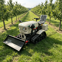 Tractor de cadenas de alta eficiencia de 35 HP con zanjadora y rastra para zanjas, equipo multifuncional para labranza agrícola