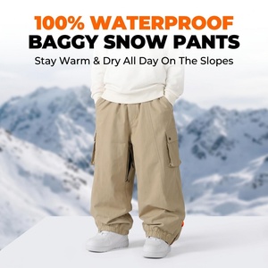 Pantaloni da <span class=keywords><strong>Sci</strong></span> Cargo AQTQ da Uomo, Vestibilità Ampia, Vita Elastica, Stile Casual e Streetwear, Pantaloni Larghi per Snowboard e Attività all'Aperto - Product Image 1