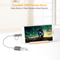 Câble adaptateur OTG USB-C Micro USB vers USB femelle 2-en-1 en nylon tressé en aluminium 480 Mbps pour téléphone Android, tablette, ordinateur portable et appareil photo