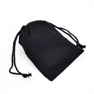 Sac à cordon personnalisé en toile de coton et lin noir avec logo imprimé pour l'emballage de sacs à main, chapeaux, casquettes, chaussures, pochette anti-poussière - Product Image 4