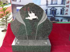 花崗岩の石の記念碑カスタムヘッドストーン記念犬の墓石パーソナライズされた猫の墓石ペットの写真付き - Product Image 3