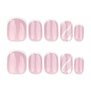 <span class=keywords><strong>Uñas</strong></span> Postizas Acrílicas de Diseño Corto Cuadrado Estilo Francés, Hechas a Máquina, 24 Piezas, Semi-Artificiales, Reutilizables, Venta al Por Mayor - Product Image 6
